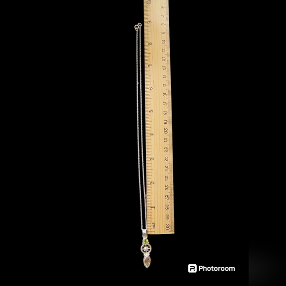 Peridot, Prasiolite & Sterling Silver Dharma Wheel Pendant Necklace - Picture 8 of 11